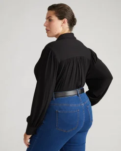Moore Liquid Jersey Blouse Black