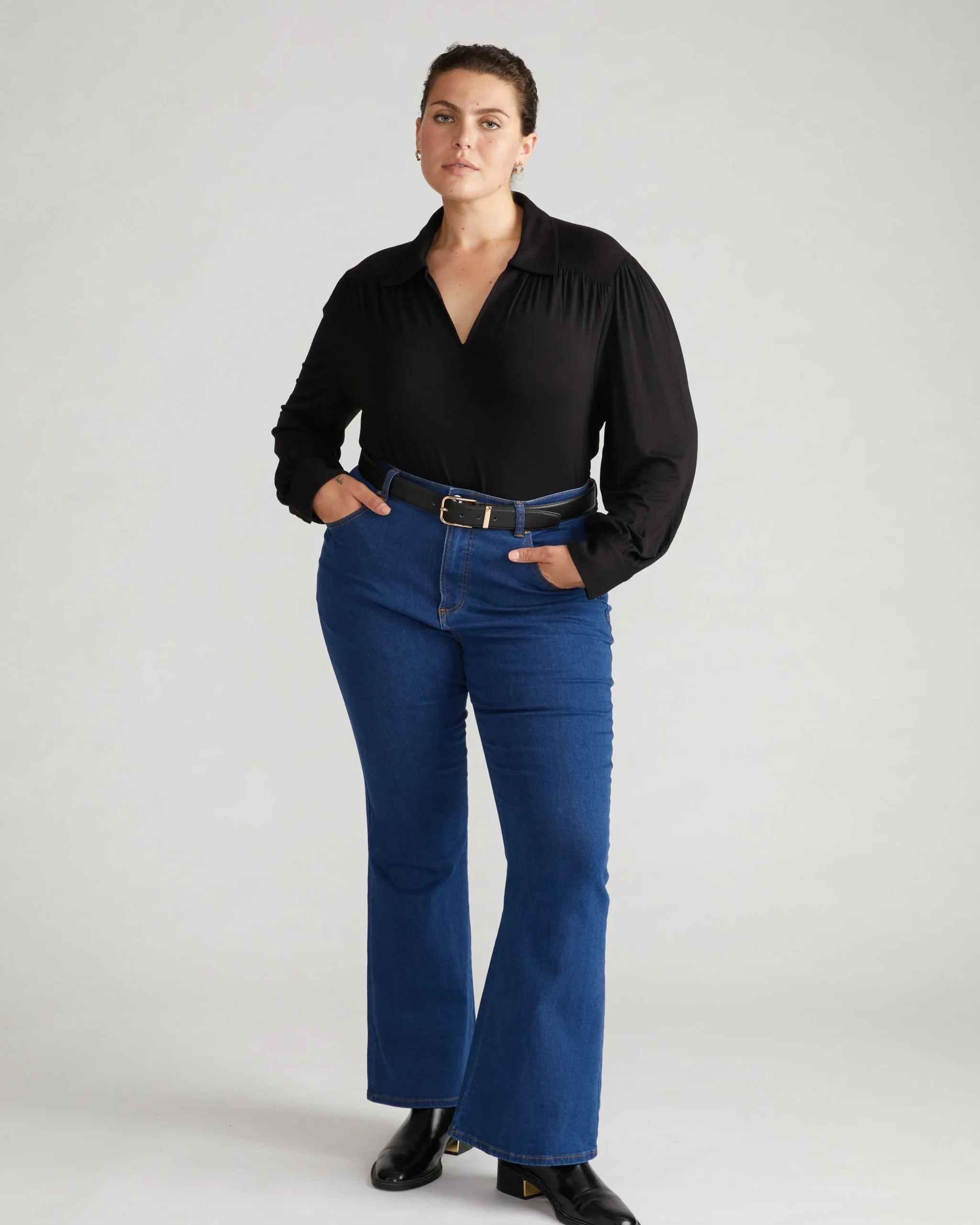 Moore Liquid Jersey Blouse Black