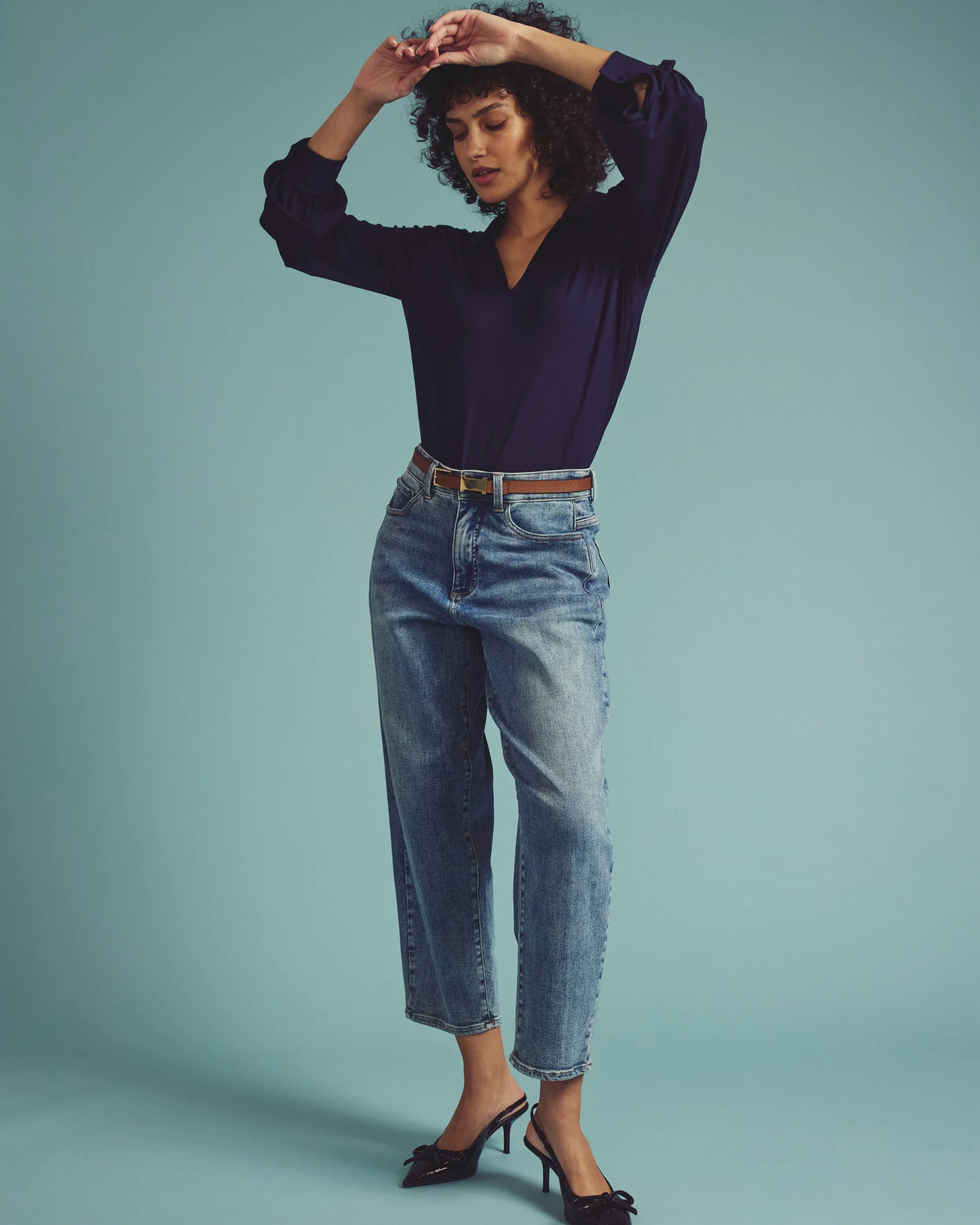 Moore Liquid Jersey Blouse Midnight