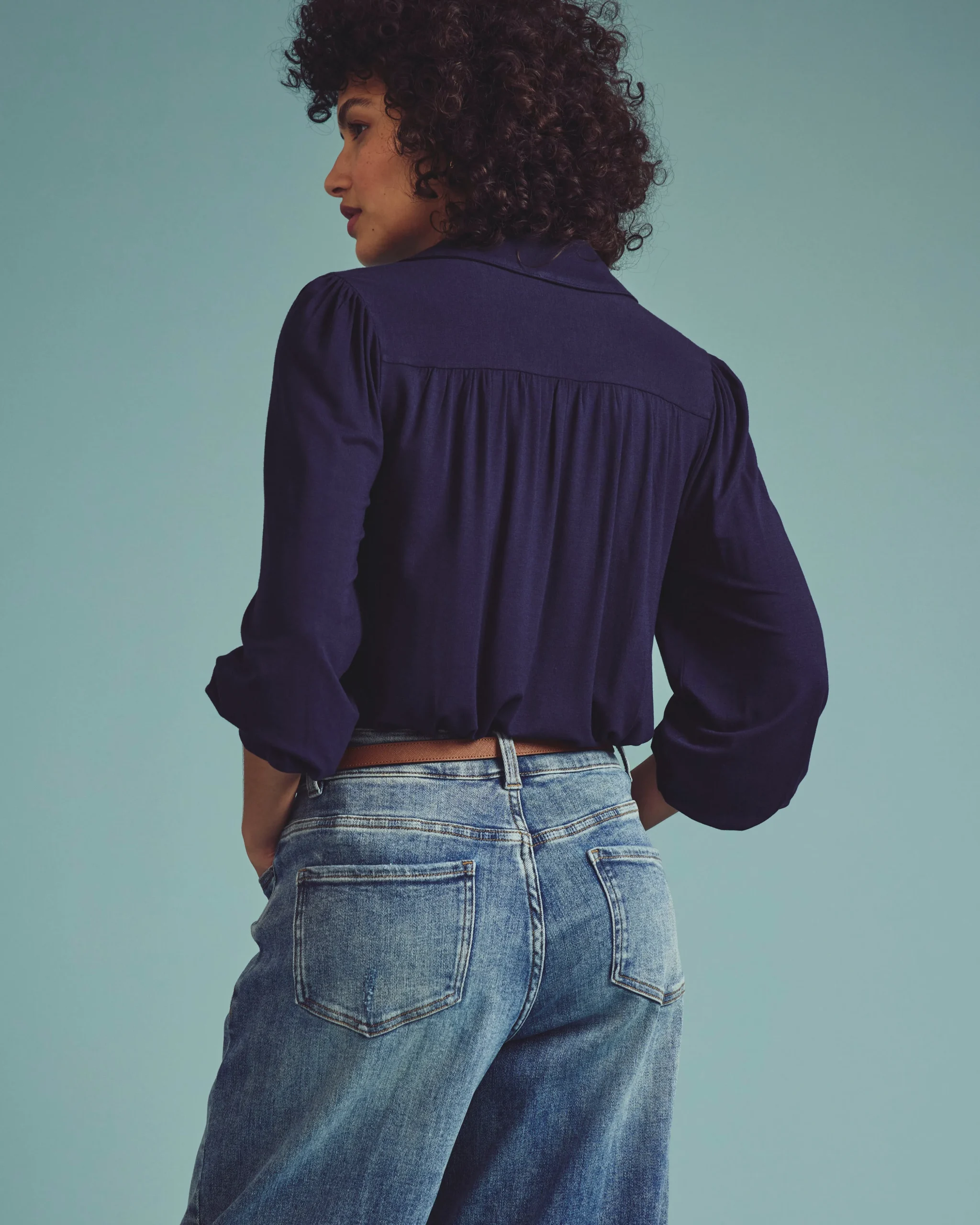 Moore Liquid Jersey Blouse Midnight