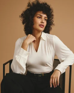 Moore Liquid Jersey Blouse White