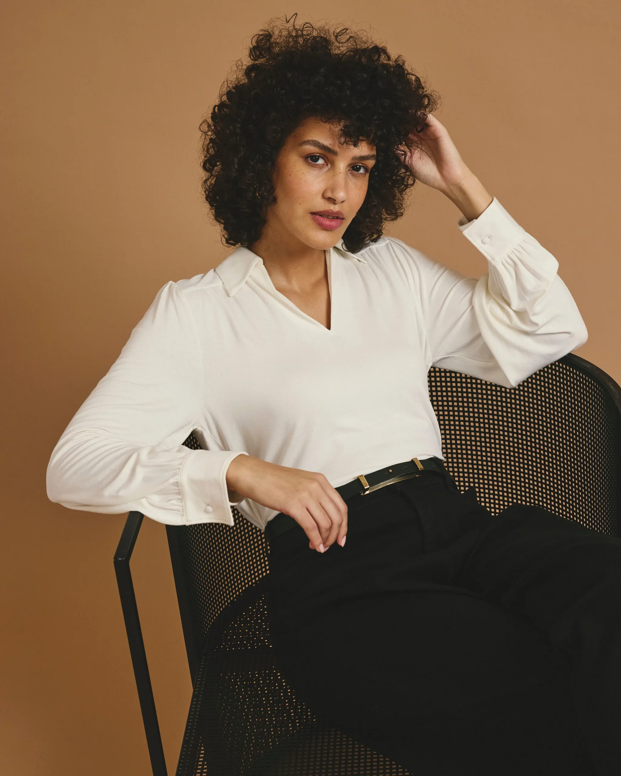 Moore Liquid Jersey Blouse White