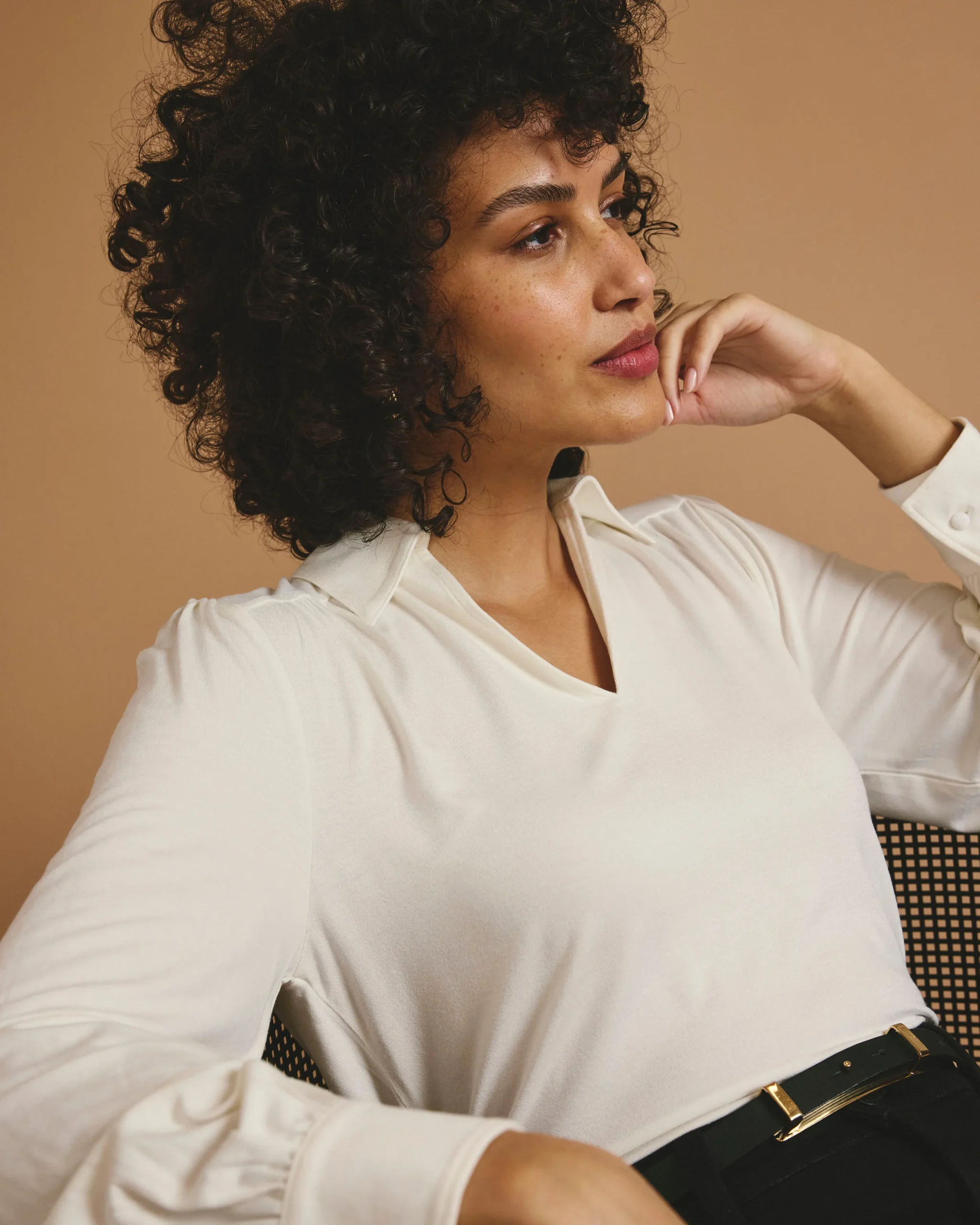 Moore Liquid Jersey Blouse White