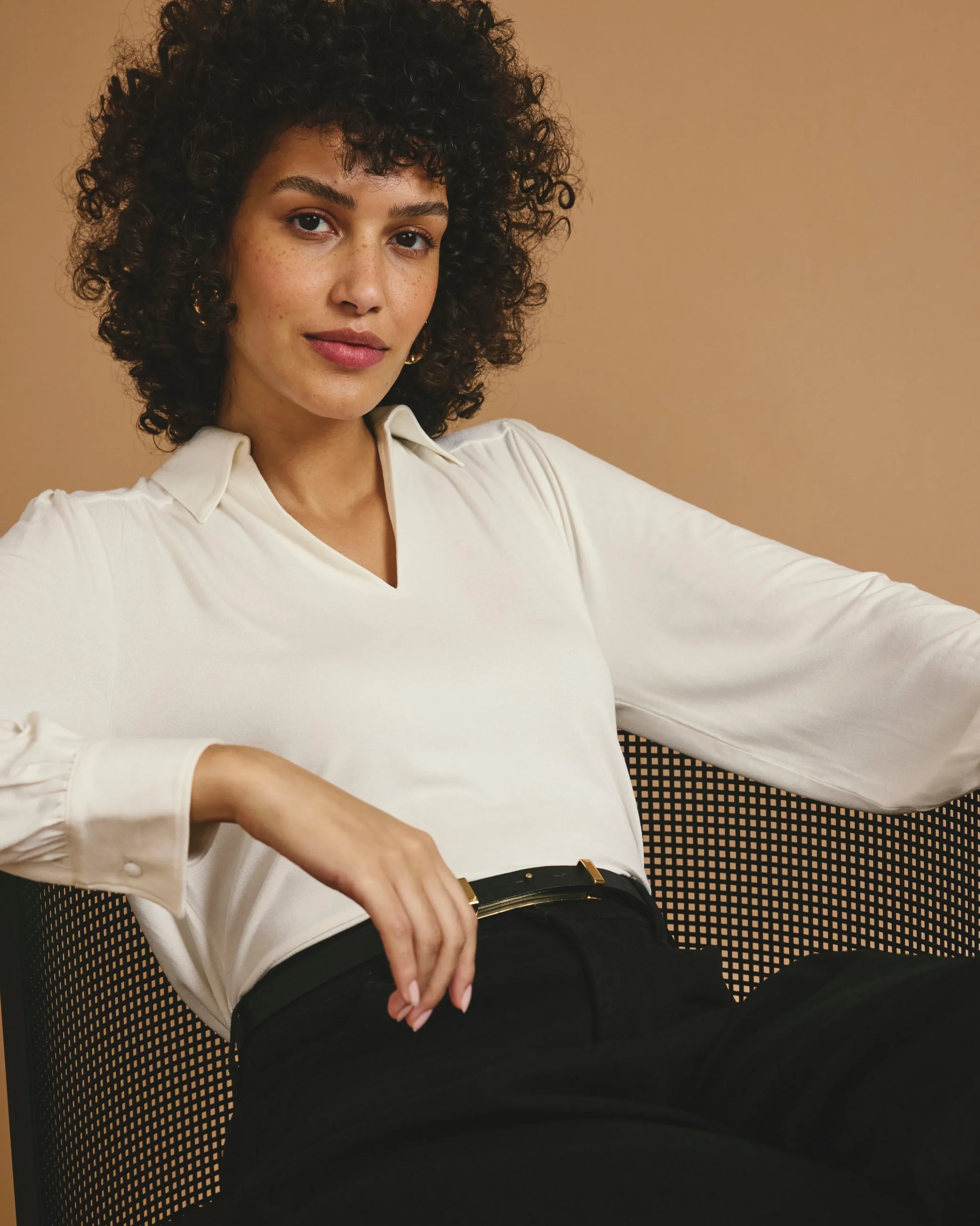 Moore Liquid Jersey Blouse White