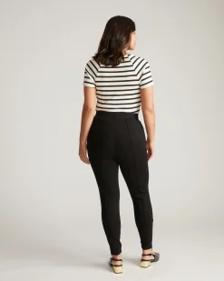 Moro Pintuck Pocket Ponte Pants Black