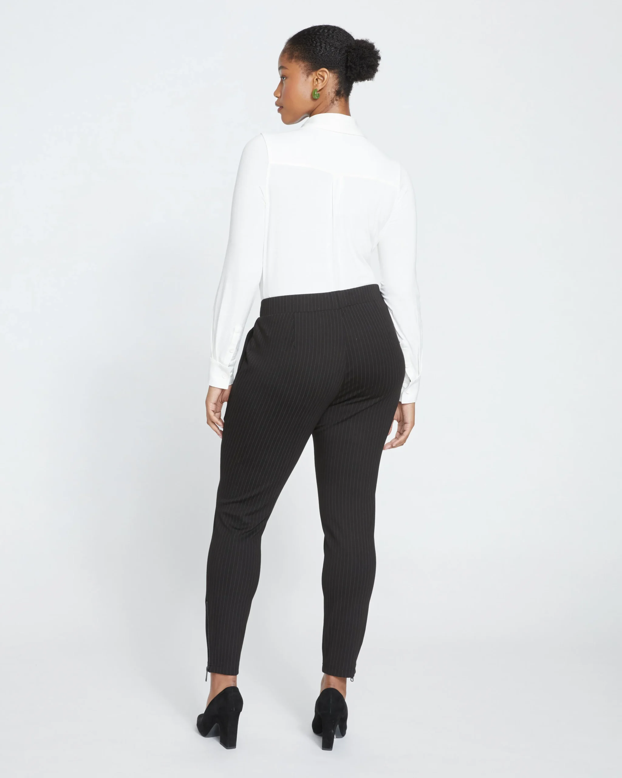 Moro Pocket Signature Ponte Pants Slate Pinstripe