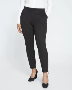 Moro Pocket Signature Ponte Pants Slate Pinstripe