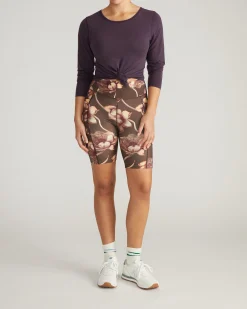 Next-to-Naked Bike Shorts Lotus Print