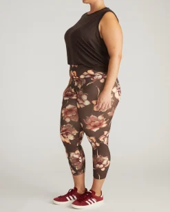 Next-to-Naked Cropped Legging Lotus Print