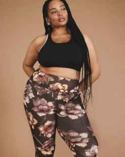 Next-to-Naked Cropped Legging Lotus Print