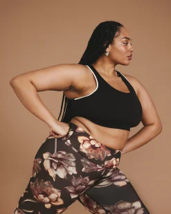 Next-to-Naked Cropped Legging Lotus Print
