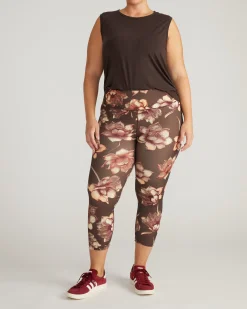 Next-to-Naked Cropped Legging Lotus Print