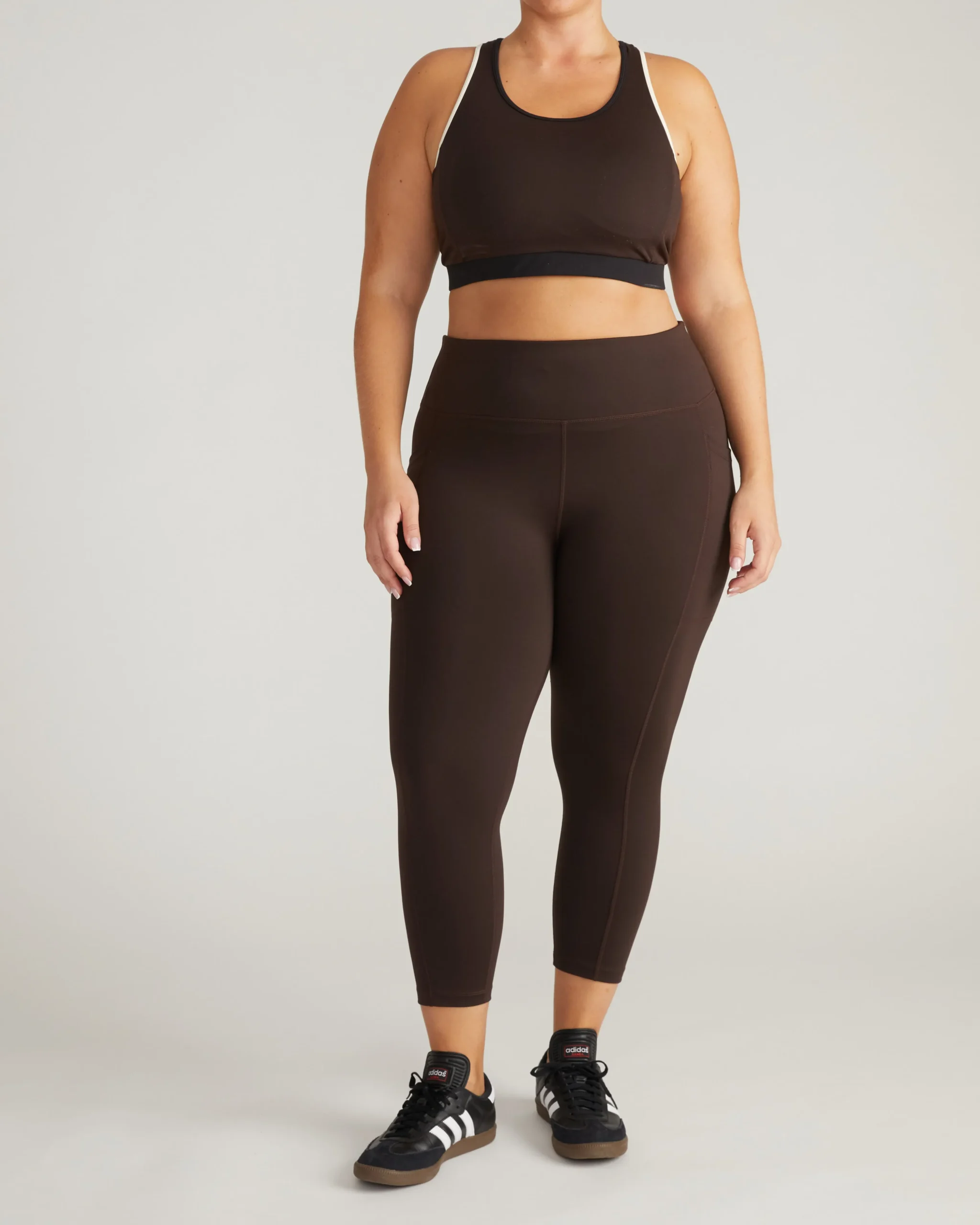 Next-to-Naked Cropped Pocket Legging Deep Brown