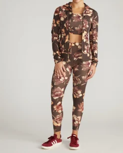 Next-to-Naked Hooded Zip Jacket Lotus Print