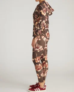 Next-to-Naked Hooded Zip Jacket Lotus Print