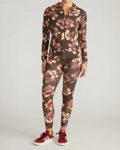 Next-to-Naked Hooded Zip Jacket Lotus Print