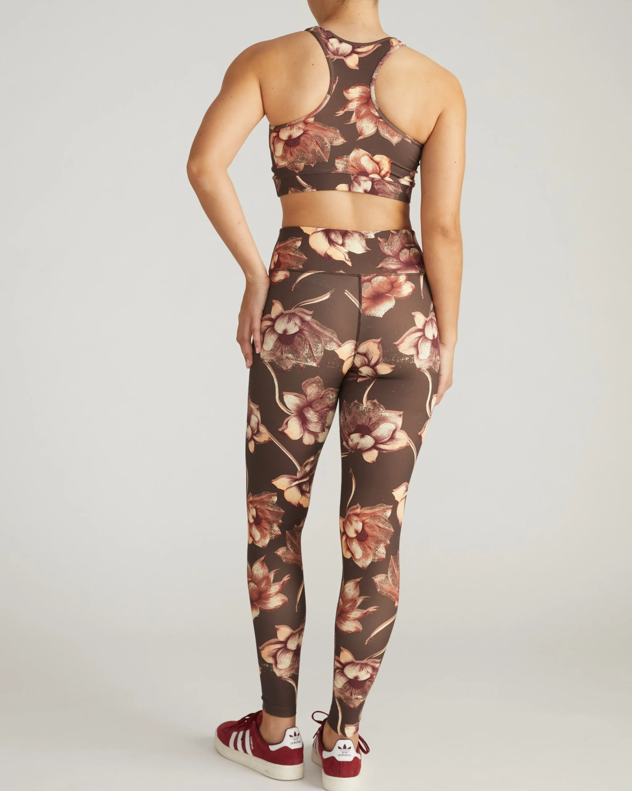 Next-to-Naked Racerback Sports Bra Lotus Print