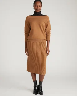 Noomi Cold Shoulder Sweater Classic Camel