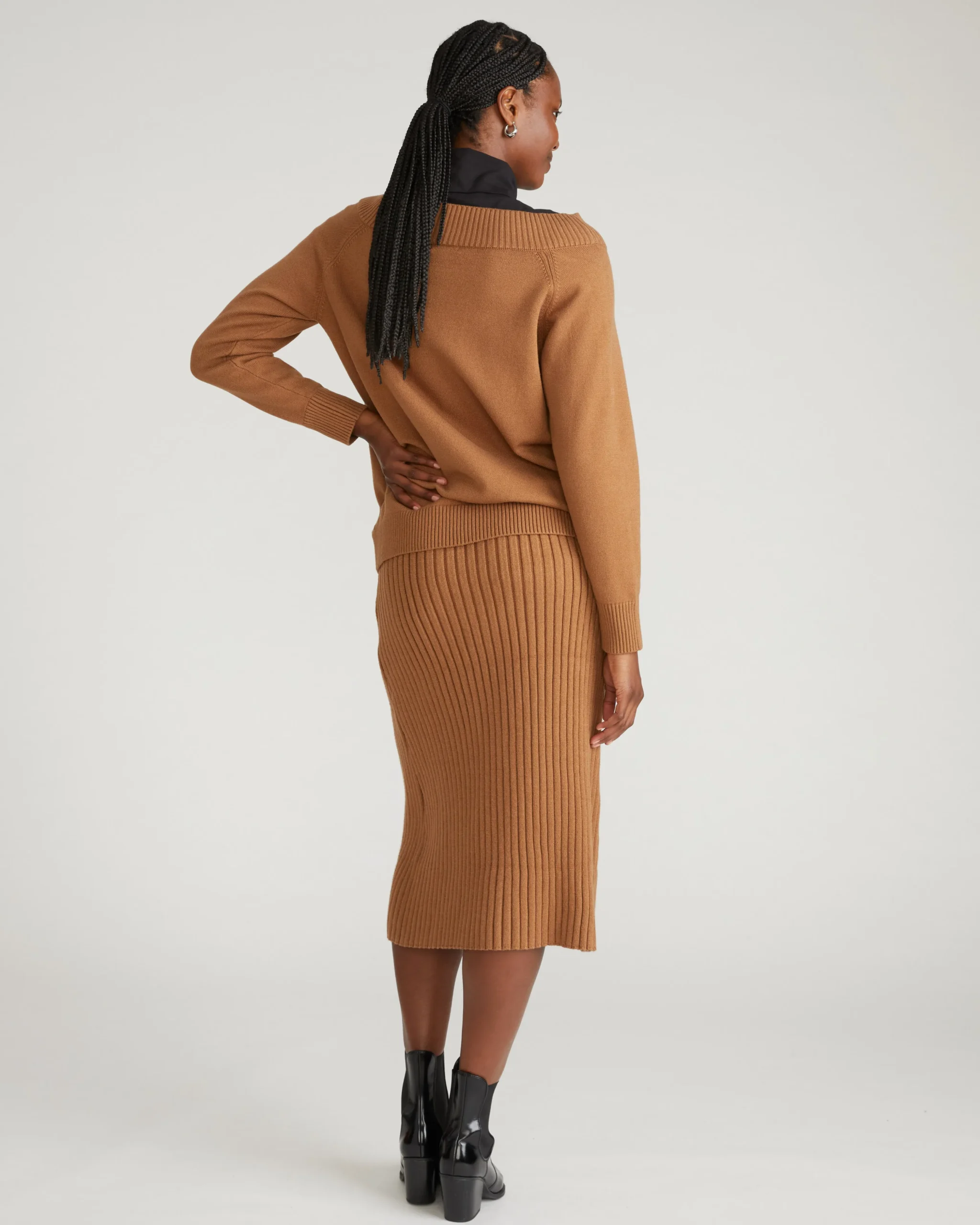 Noomi Cold Shoulder Sweater Classic Camel