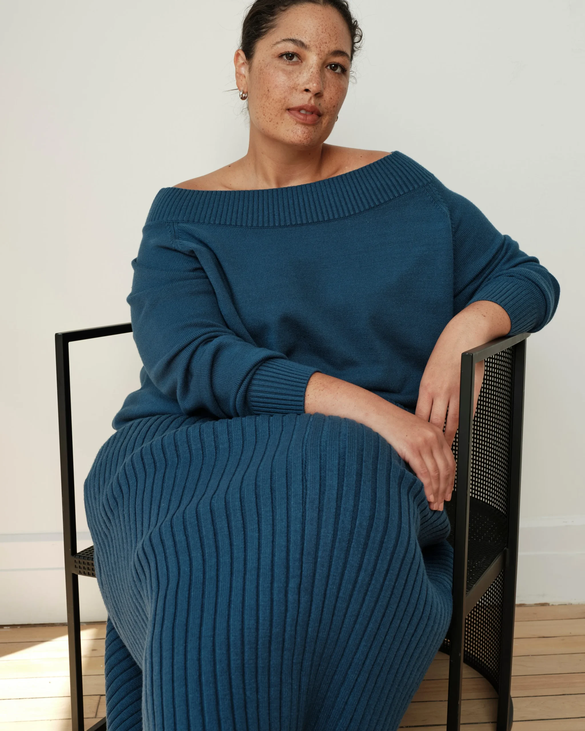 Noomi Cold Shoulder Sweater Deep Teal