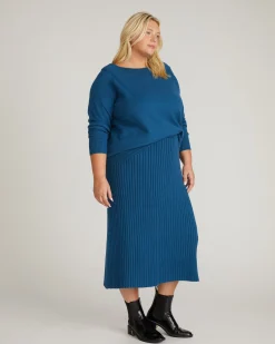 Noomi Cold Shoulder Sweater Deep Teal