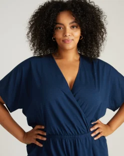 Nora Cross Front Romper Pageant Blue