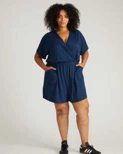 Nora Cross Front Romper Pageant Blue
