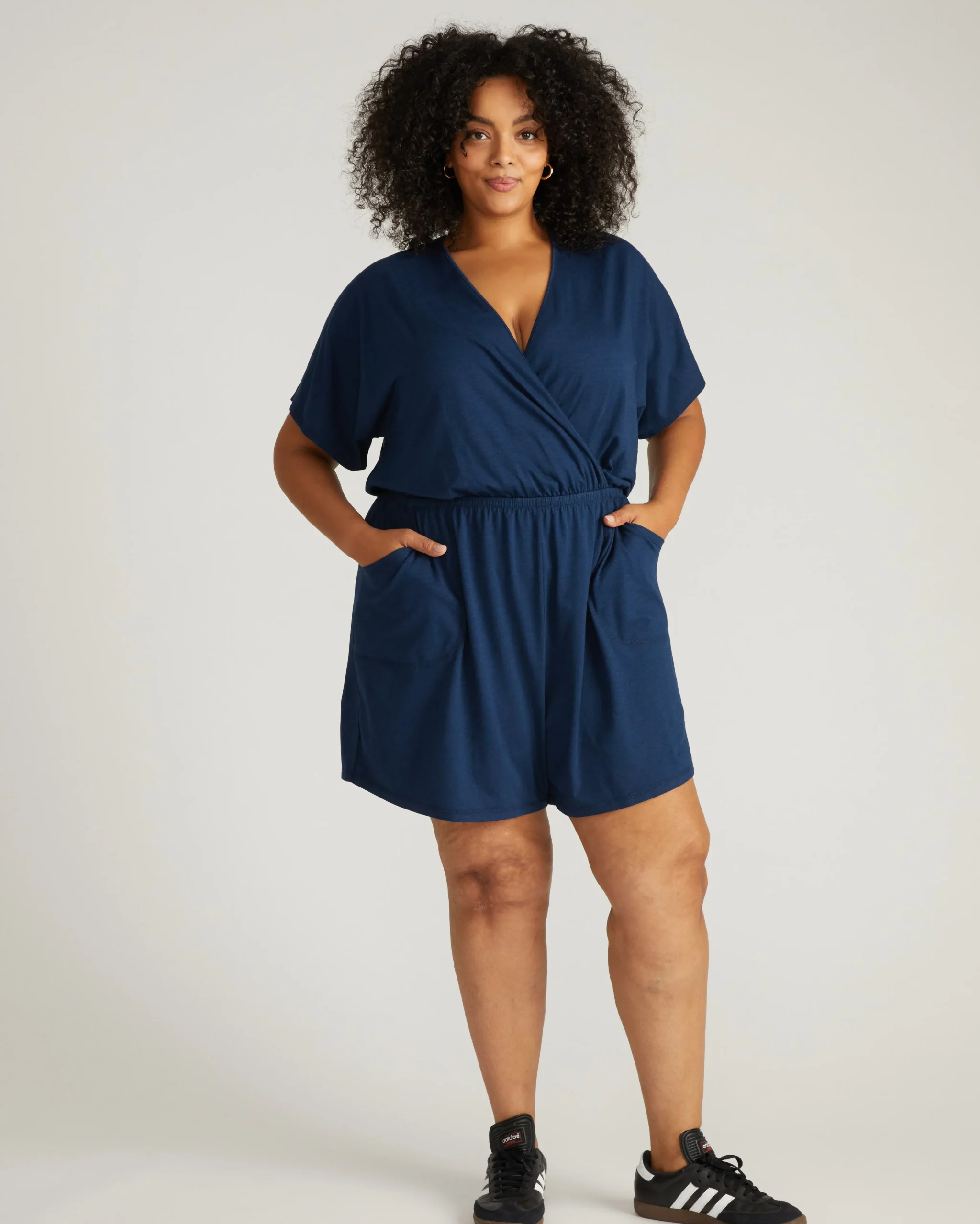 Nora Cross Front Romper Pageant Blue
