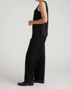 Noyack Breton Stripe Boatneck Tank Solid Black