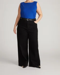 Noyack Breton Stripe Boatneck Tank Solid Ultramarine