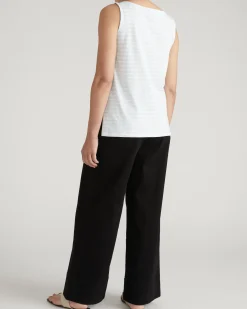 Noyack Breton Stripe Boatneck Tank Pale Blue/White Stripe