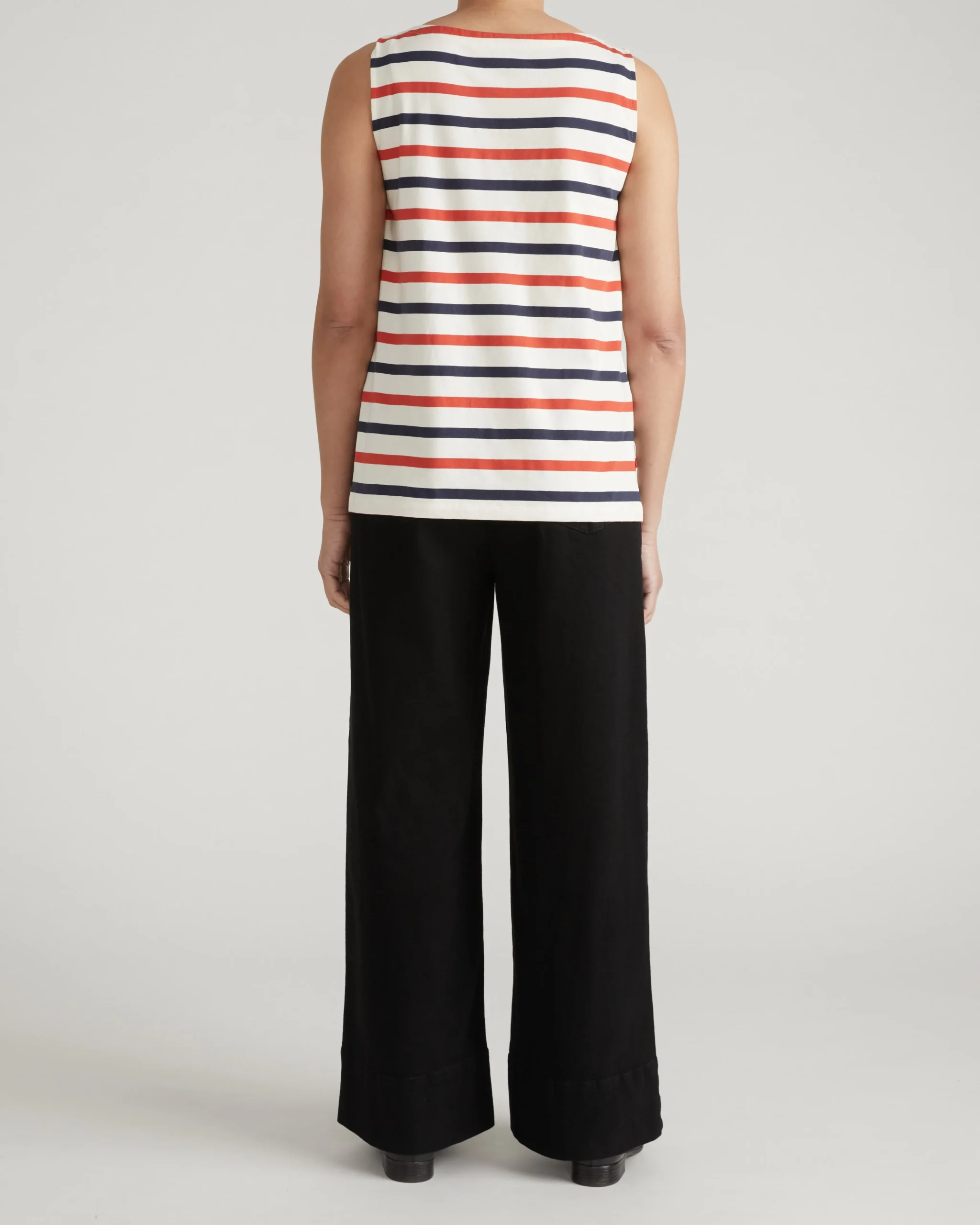 Noyack Breton Stripe Boatneck Tank Red/White/Blue Stripe