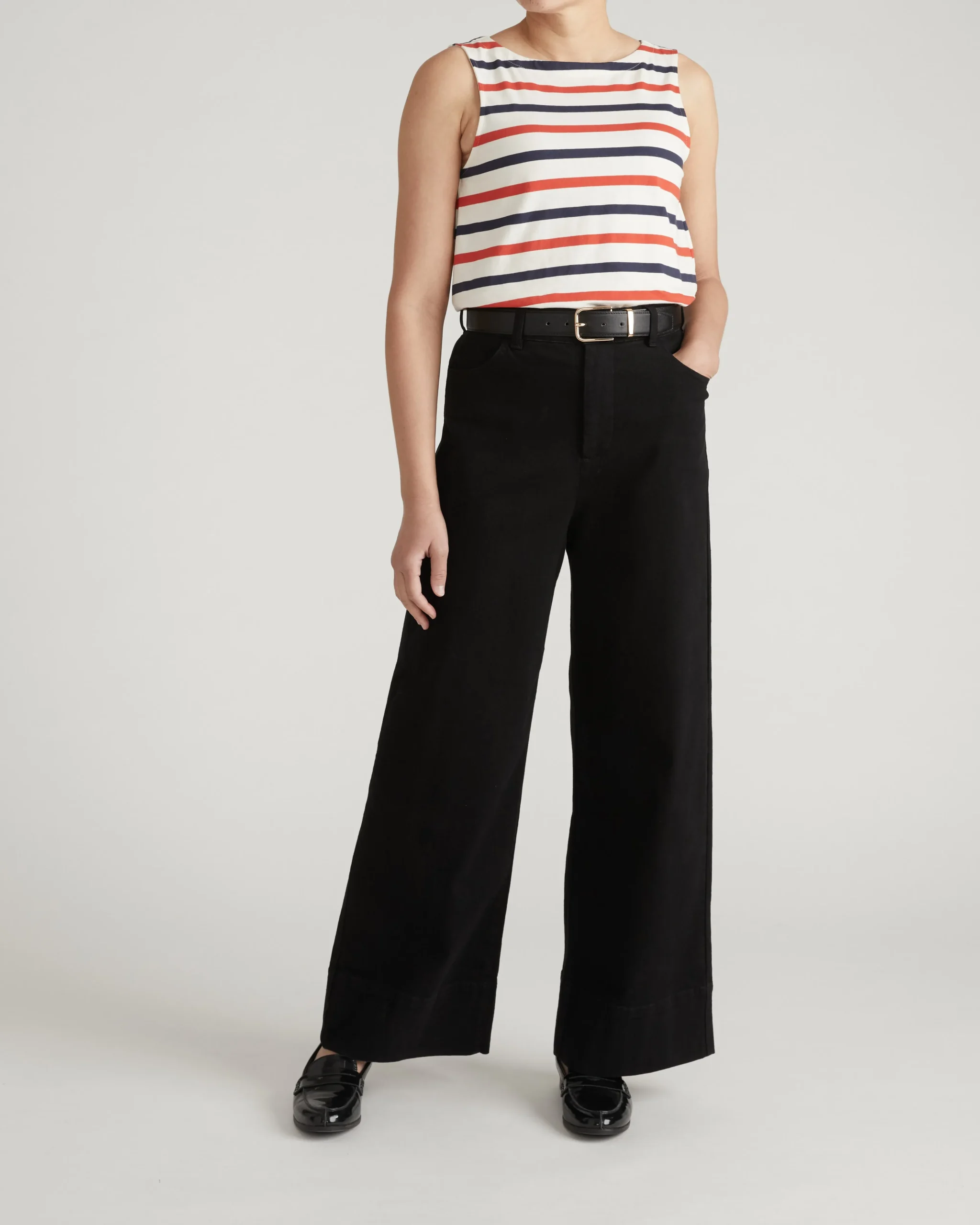Noyack Breton Stripe Boatneck Tank Red/White/Blue Stripe