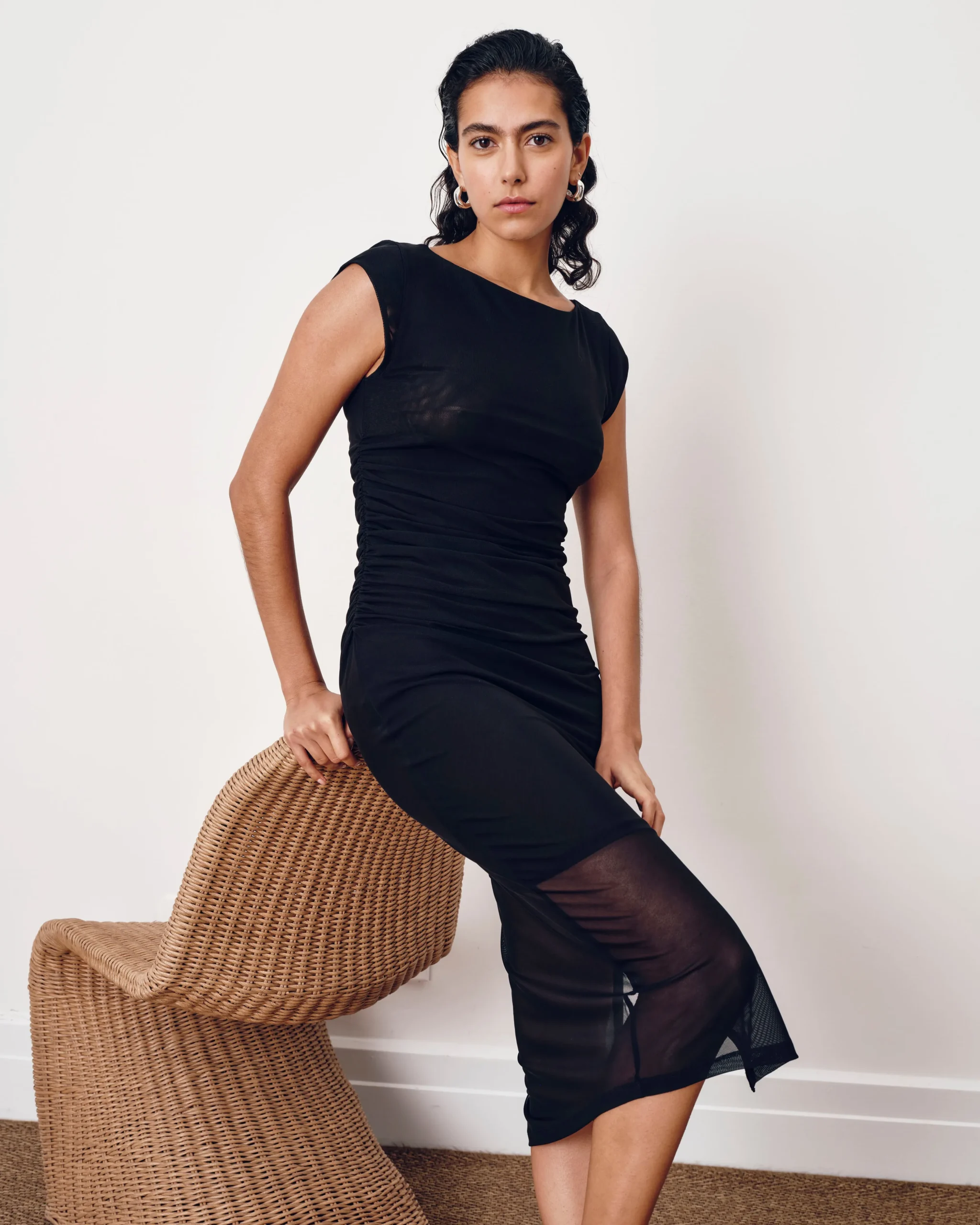Oasis Mesh Dress Black