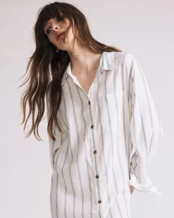 Odeon Linen Blend Shirtdress Mayfair Stripe