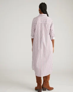Odeon Stretch Poplin Shirtdress Lilac Multi Stripe