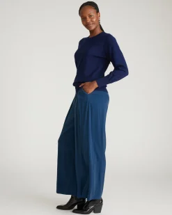 Palais Cooling Cupro Wide Leg Pant Pageant Blue