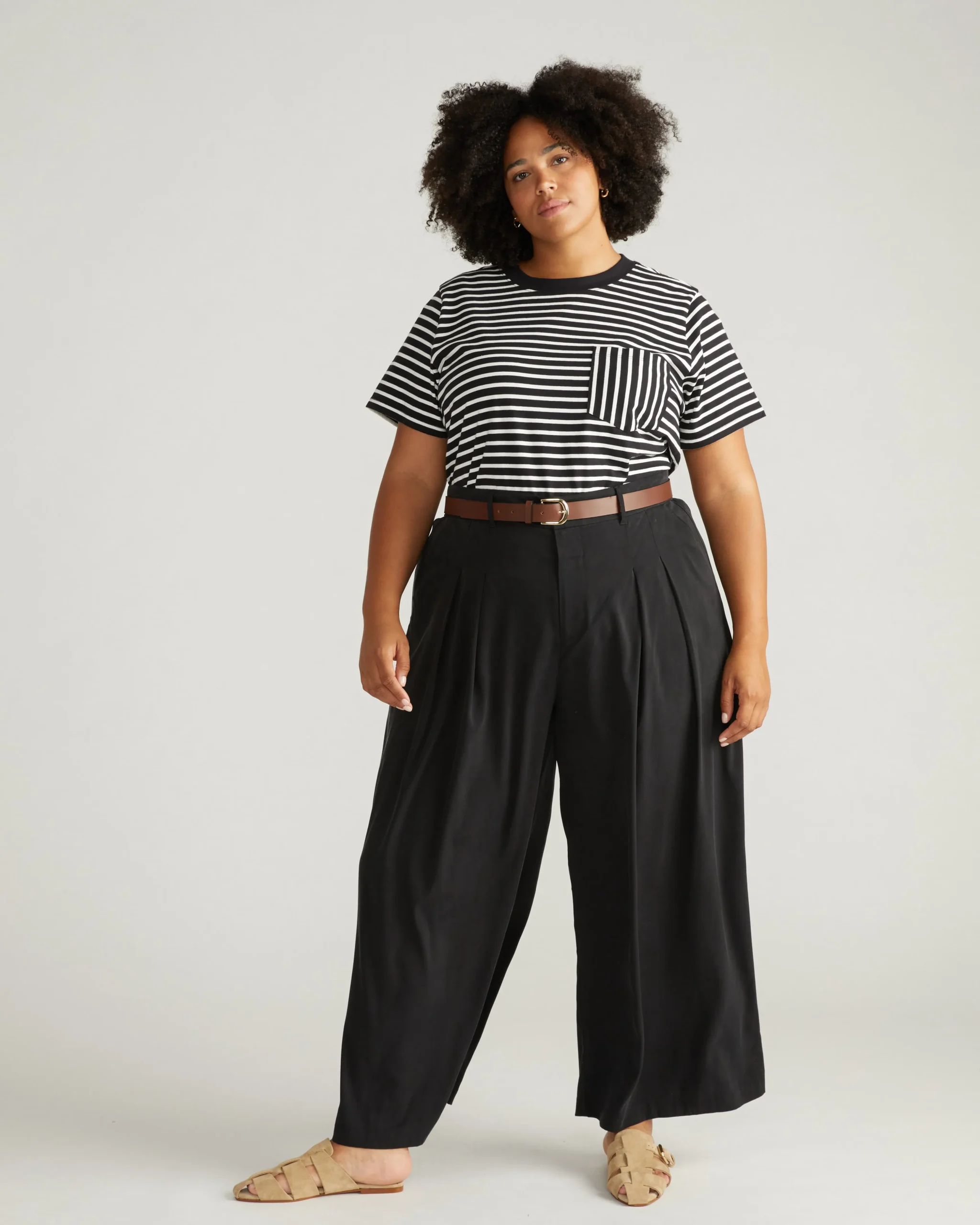 Palais Cooling Cupro Wide Leg Pant Black
