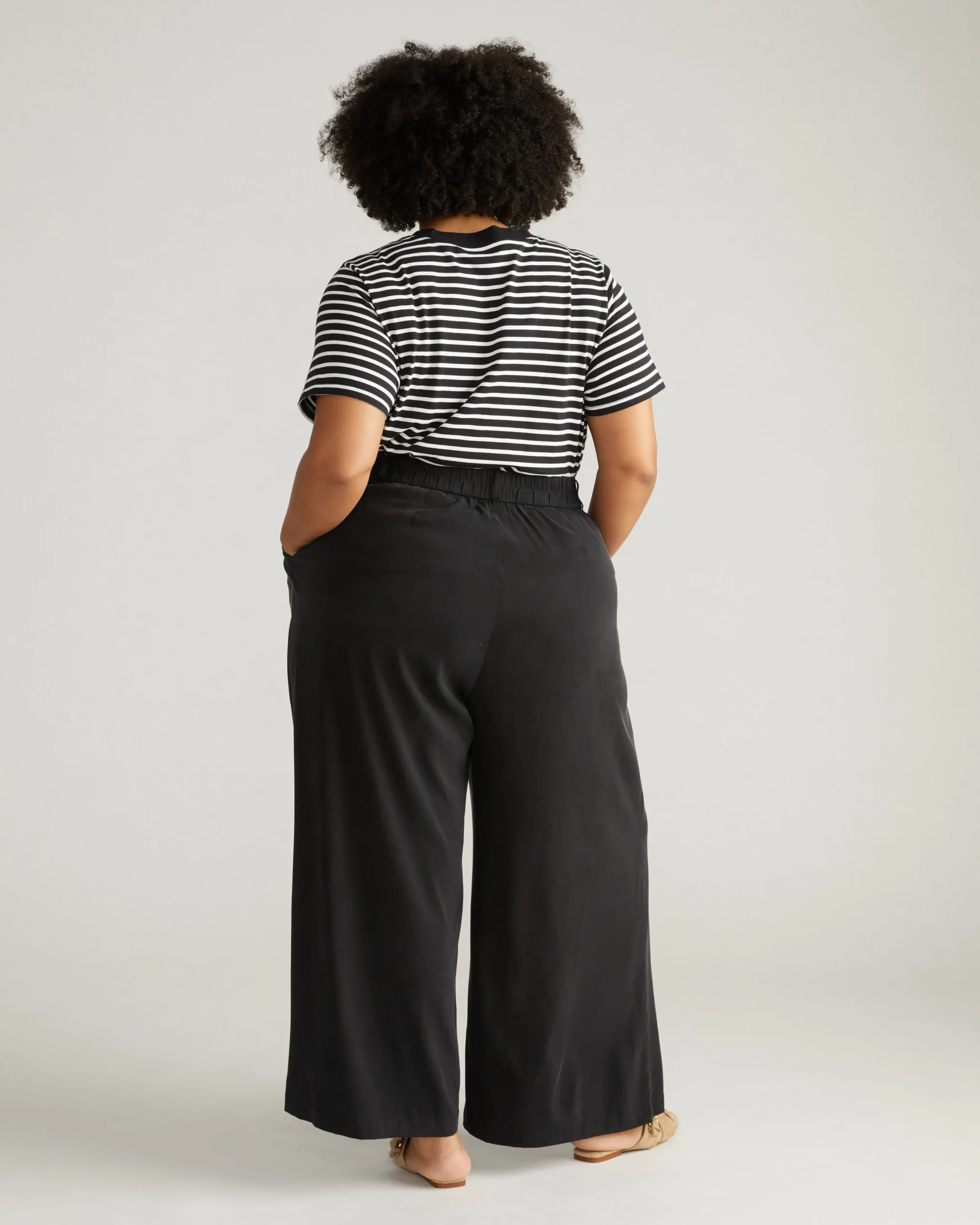 Palais Cooling Cupro Wide Leg Pant Black