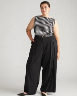 Palais Cooling Cupro Wide Leg Pant Black