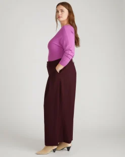 Palais Wide Leg Ponte Pants Black Cherry