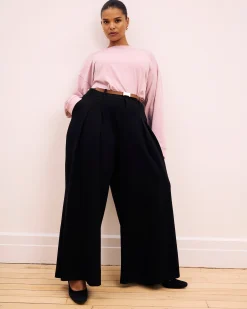 Palais Wide Leg Ponte Pants Black