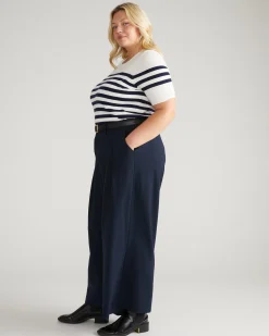 Palais Wide Leg Ponte Pants Navy