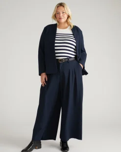 Palais Wide Leg Ponte Pants Navy