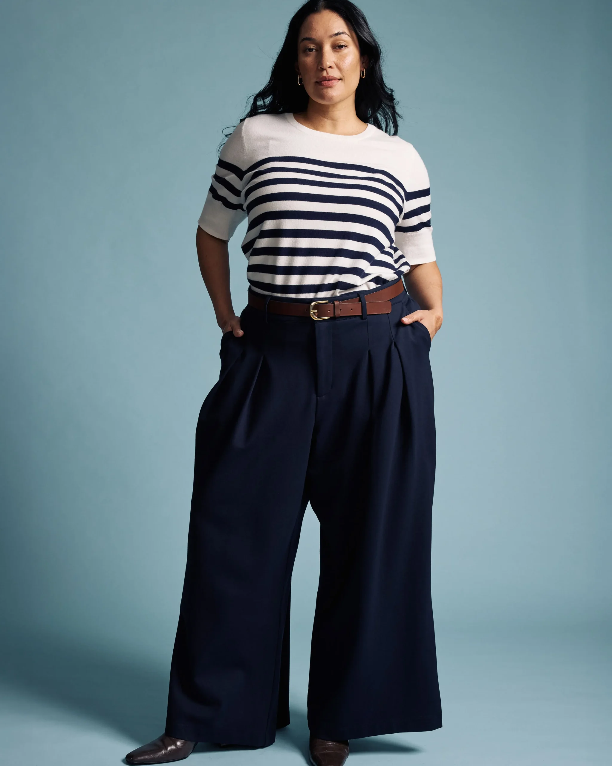Palais Wide Leg Ponte Pants Navy