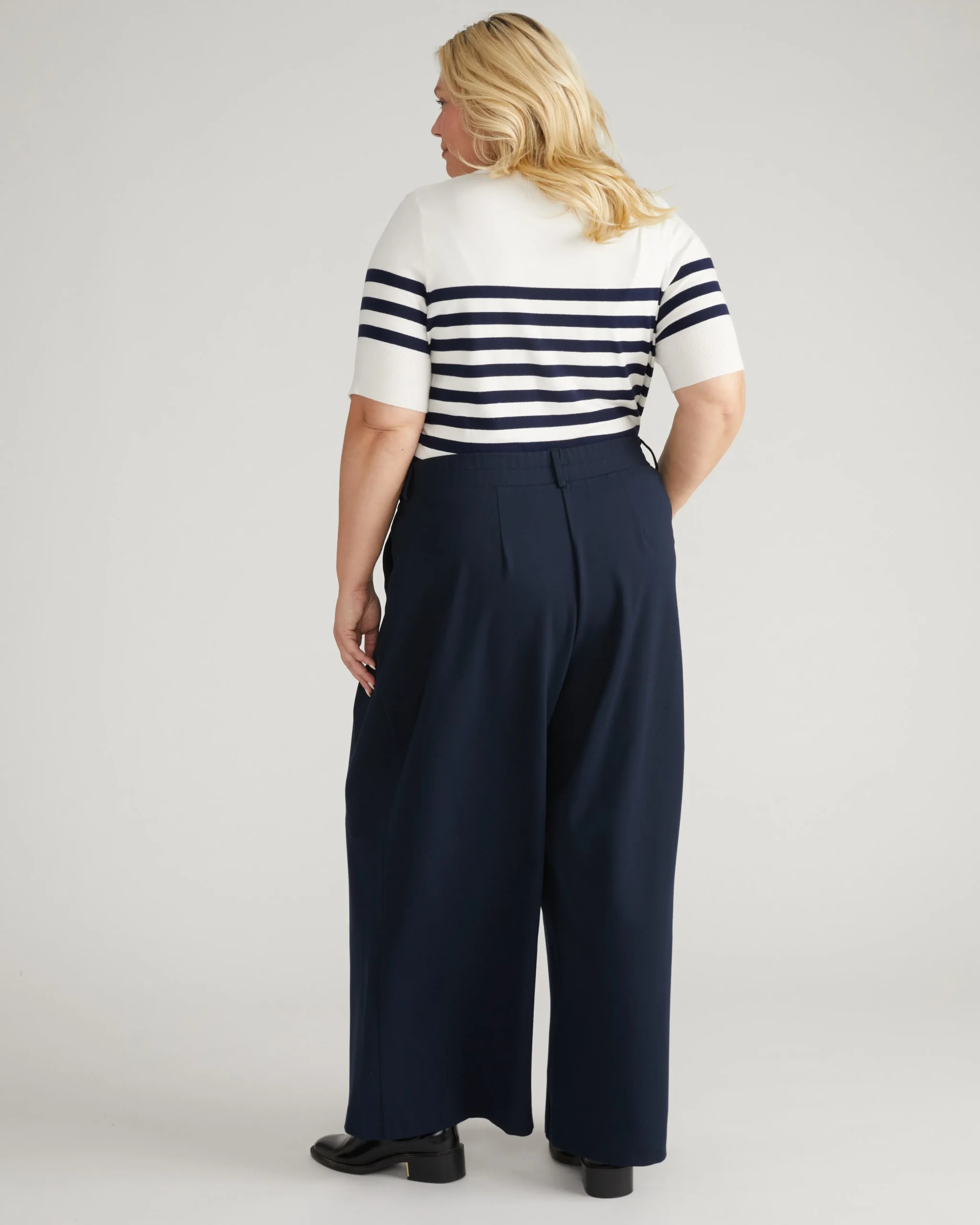 Palais Wide Leg Ponte Pants Navy