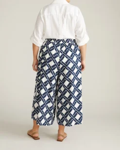 Palazzo Cargo Linen Blend Pant Geometrica Print