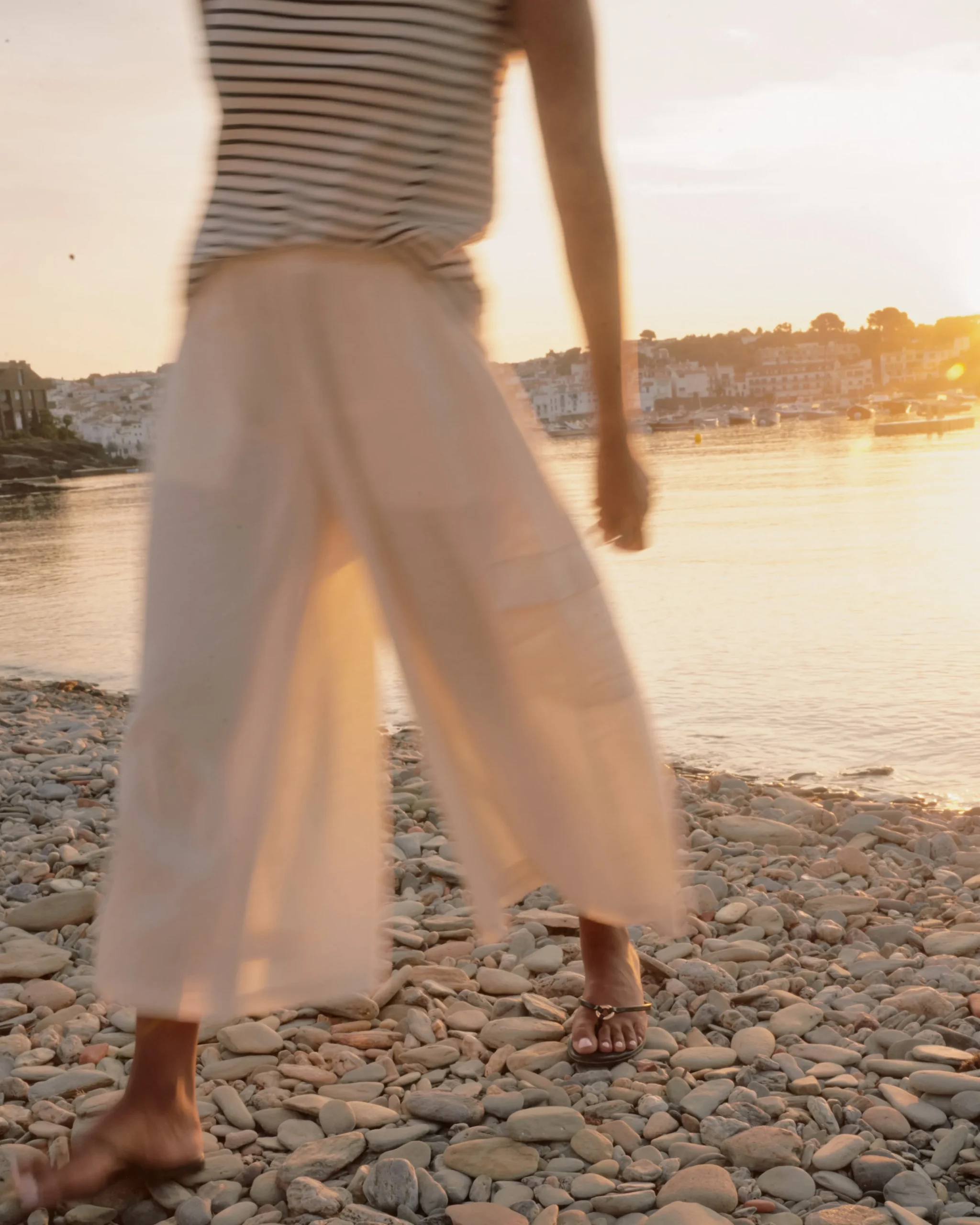 Palazzo Cargo Linen Blend Pant Natural White