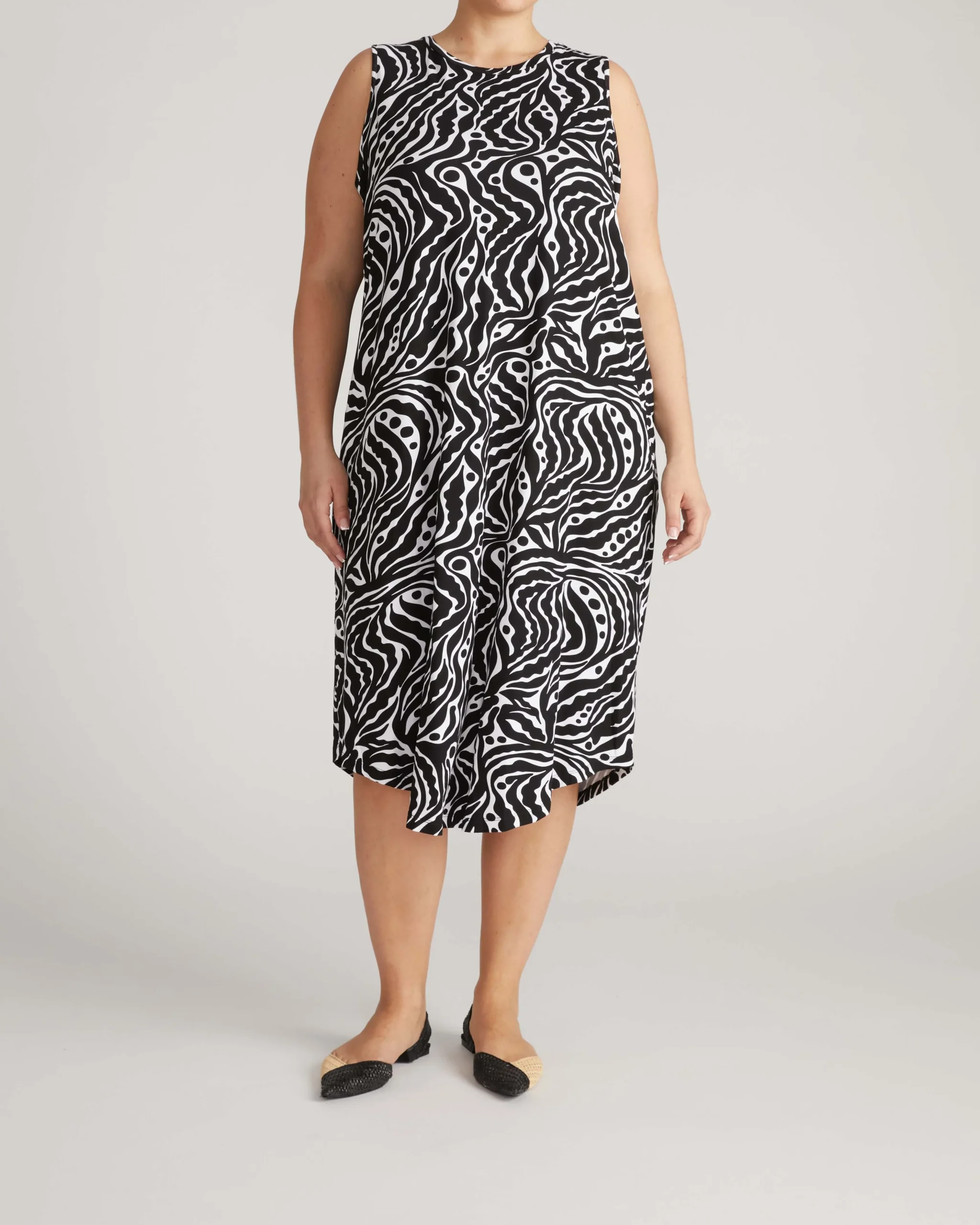 Pearl Divine Jersey Dress Black Bosco Print