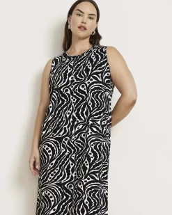 Pearl Divine Jersey Dress Black Bosco Print